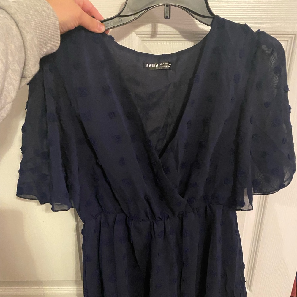 SHEIN navy blue flowy dress